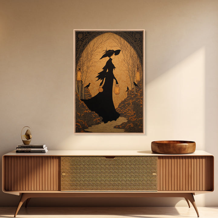 The Soul Collector, Decadent Line Art, Vertical Wall Art, Macabre Wall Art, Canvas Print, Halloween Wall Art, Dark Fantasy Art