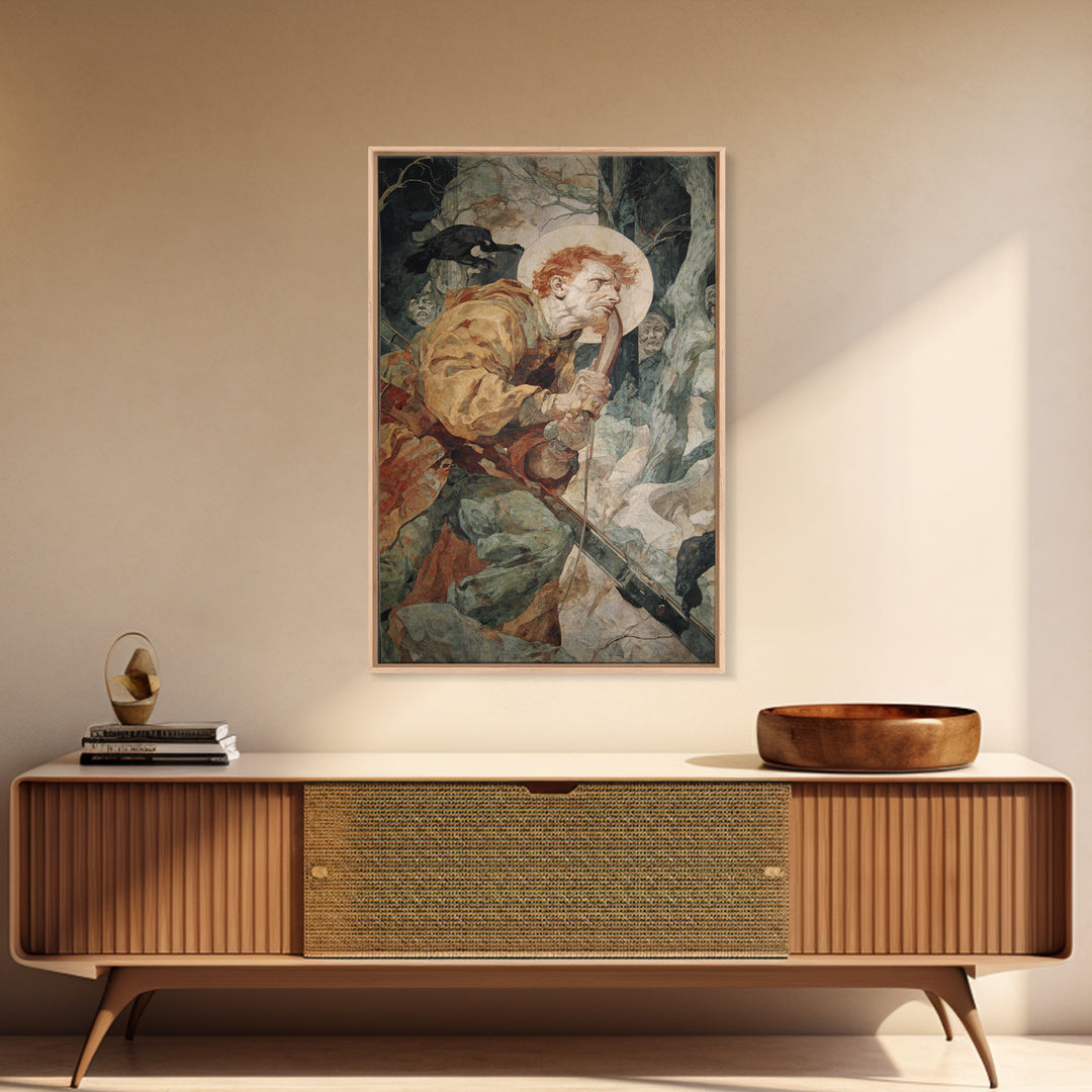 The Ghost Of The Witch Hunter, Dark Renaissance Art, Vertical Wall Art, Gothic Horror Wall Art, Canvas Print, Halloween Wall Art