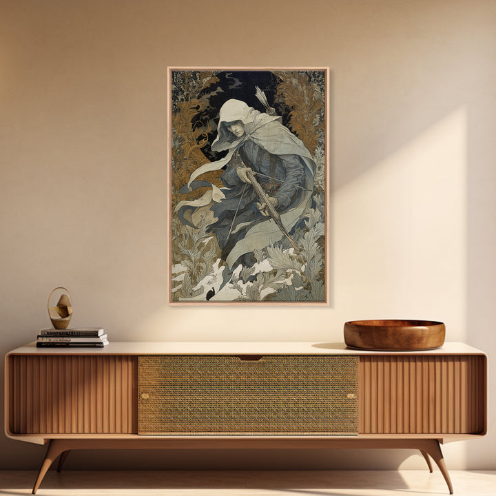 The Ghost Of The Witch Hunter, Symbolist Death Art, Vertical Wall Art, Gothic Horror Wall Art, Canvas Print, Halloween Wall Art