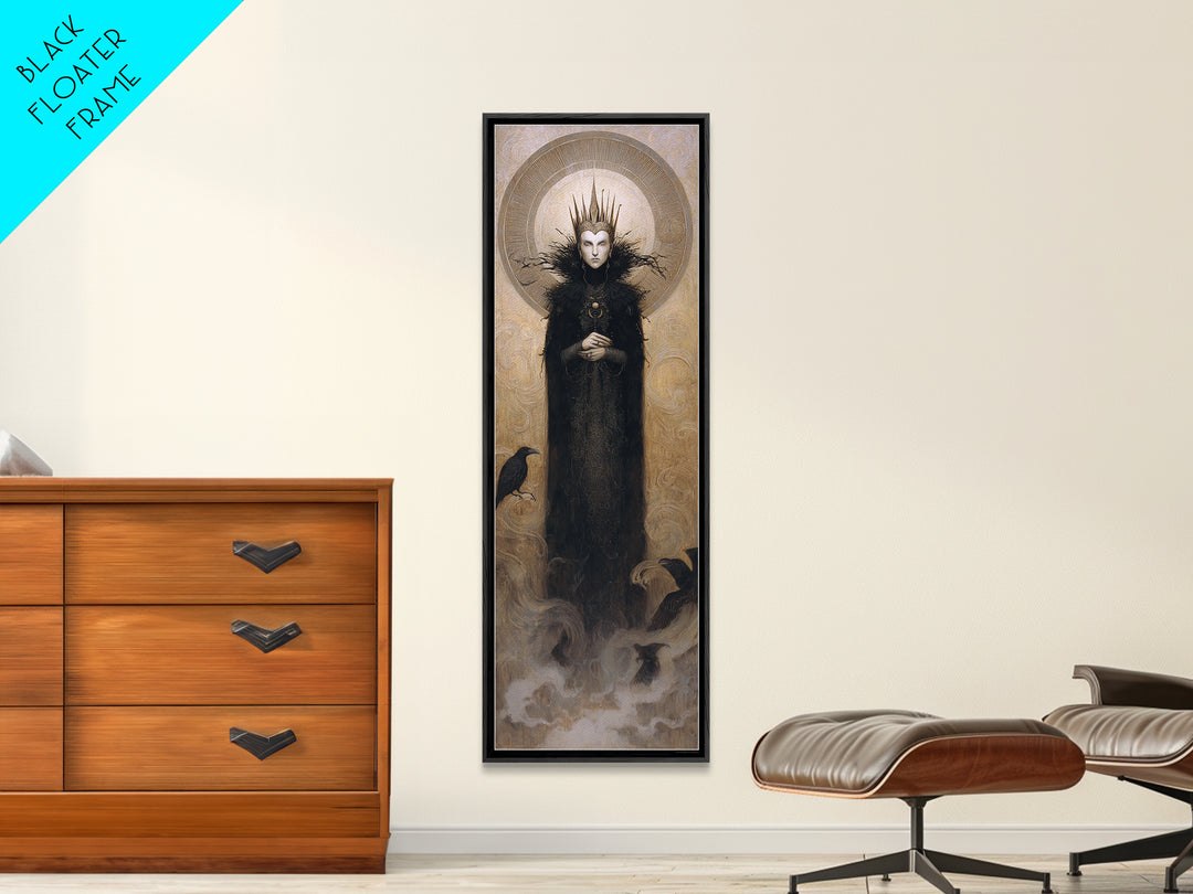 The Thorn-Crowned King, Surreal Apocalyptic Art, Tall Narrow Wall Art, Dark Fantasy Wall Art, Canvas Print, Halloween Wall Art