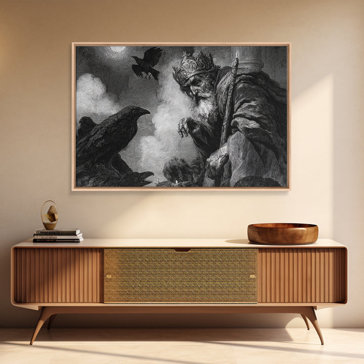 The Ash-Covered Oracle, Symbolist Etching Art, Landscape Wall Art, Dark Fantasy Wall Art, Canvas Print, Halloween Wall Art