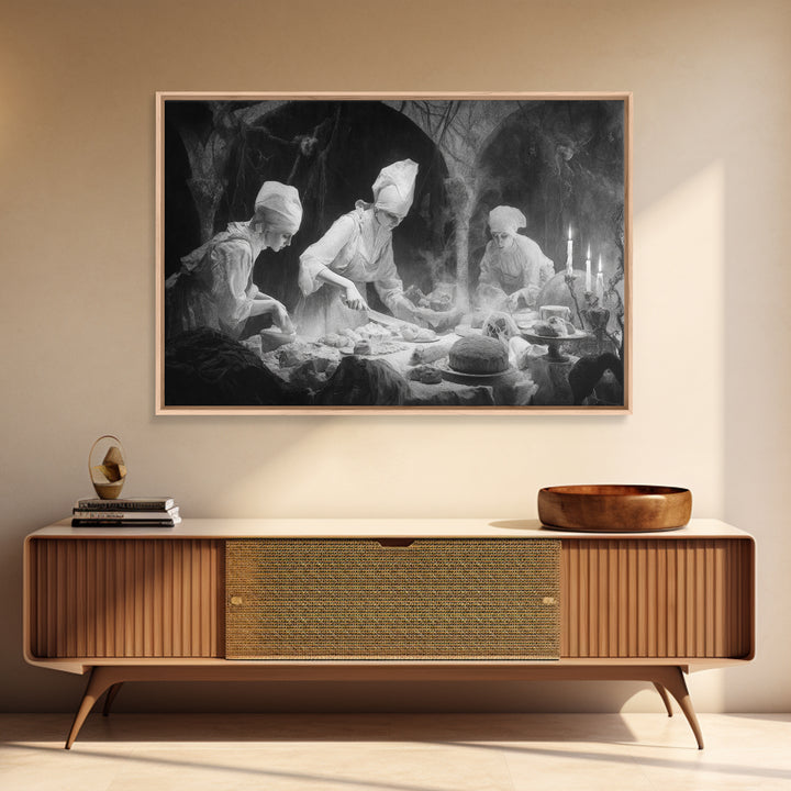 The Ghost Bakery, Symbolist Gothic Landscape, Landscape Wall Art, Gothic Horror Wall Art, Canvas Print, Halloween Wall Art
