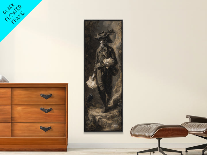 The Mummy Mail Carrier, Baroque Witchcraft Art, Tall Narrow Wall Art, Gothic Horror Wall Art, Canvas Print, Halloween Wall Art