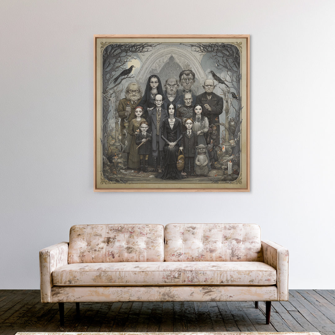 The Monster Family Portrait, Victorian Macabre Art, Square Wall Art, Gothic Horror Wall Art, Canvas Print, Halloween Wall Art