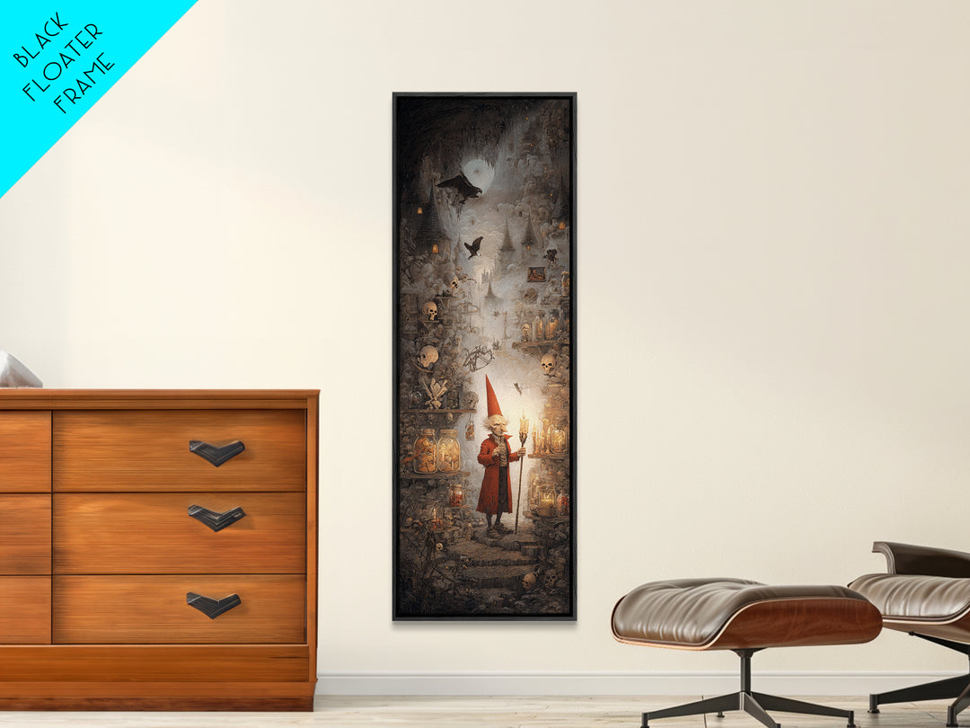 The Goblin Candy Shop, Surreal Apocalyptic Art, Tall Narrow Wall Art, Macabre Wall Art, Canvas Print, Halloween Wall Art