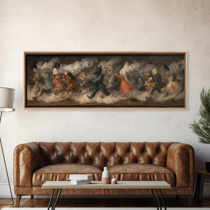 The Haunted Toy Parade, Symbolist Dream Art, Extra Wide Wall Art, Dark Fantasy Wall Art, Canvas Print, Halloween Wall Art