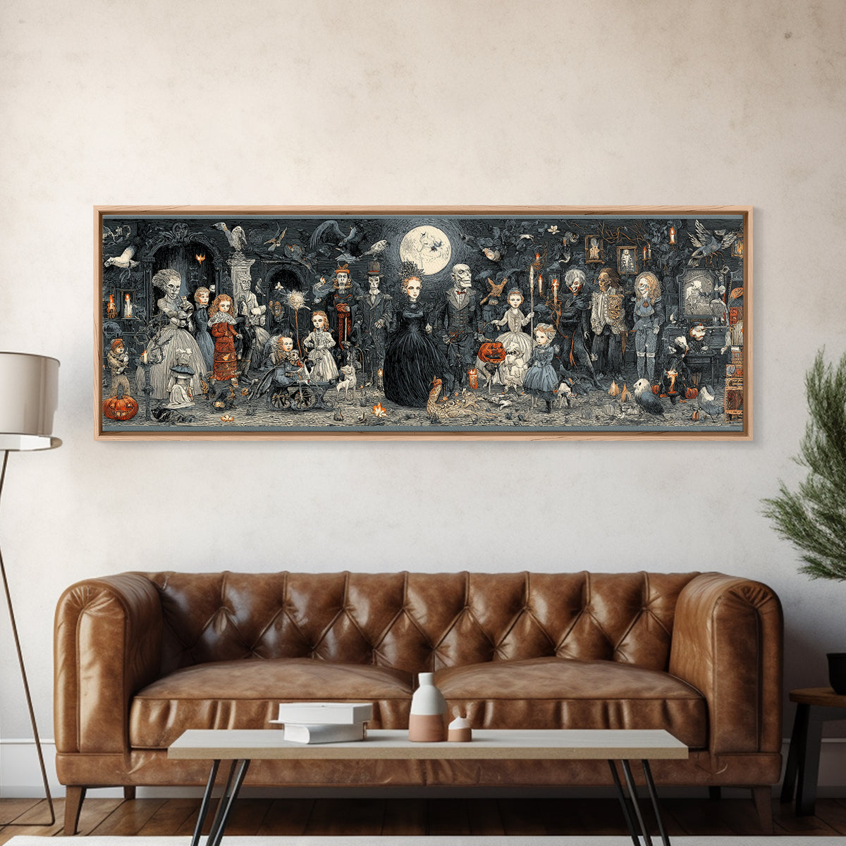 The Haunted Toy Parade, Victorian Macabre Art, Extra Wide Wall Art, Dark Fantasy Wall Art, Framed Canvas Print, Halloween Wall Art