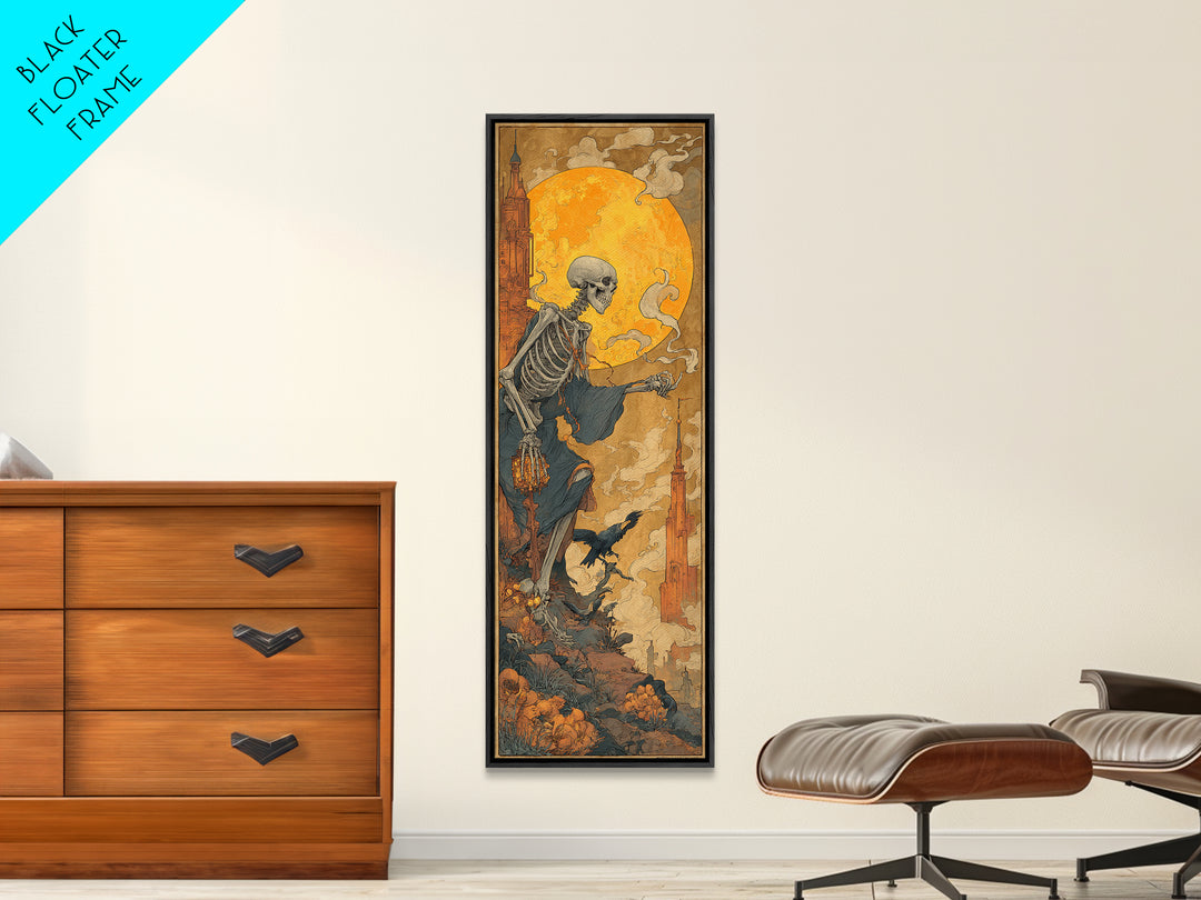 The Candy Corn Kingdom, Danse Macabre Art, Tall Narrow Wall Art, Dark Fantasy Wall Art, Framed Canvas Print