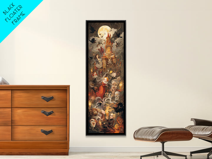The Candy Corn Kingdom, Gothic Nightmare Art, Tall Narrow Wall Art, Gothic Horror Wall Art, Framed Canvas Print, Halloween Wall Art