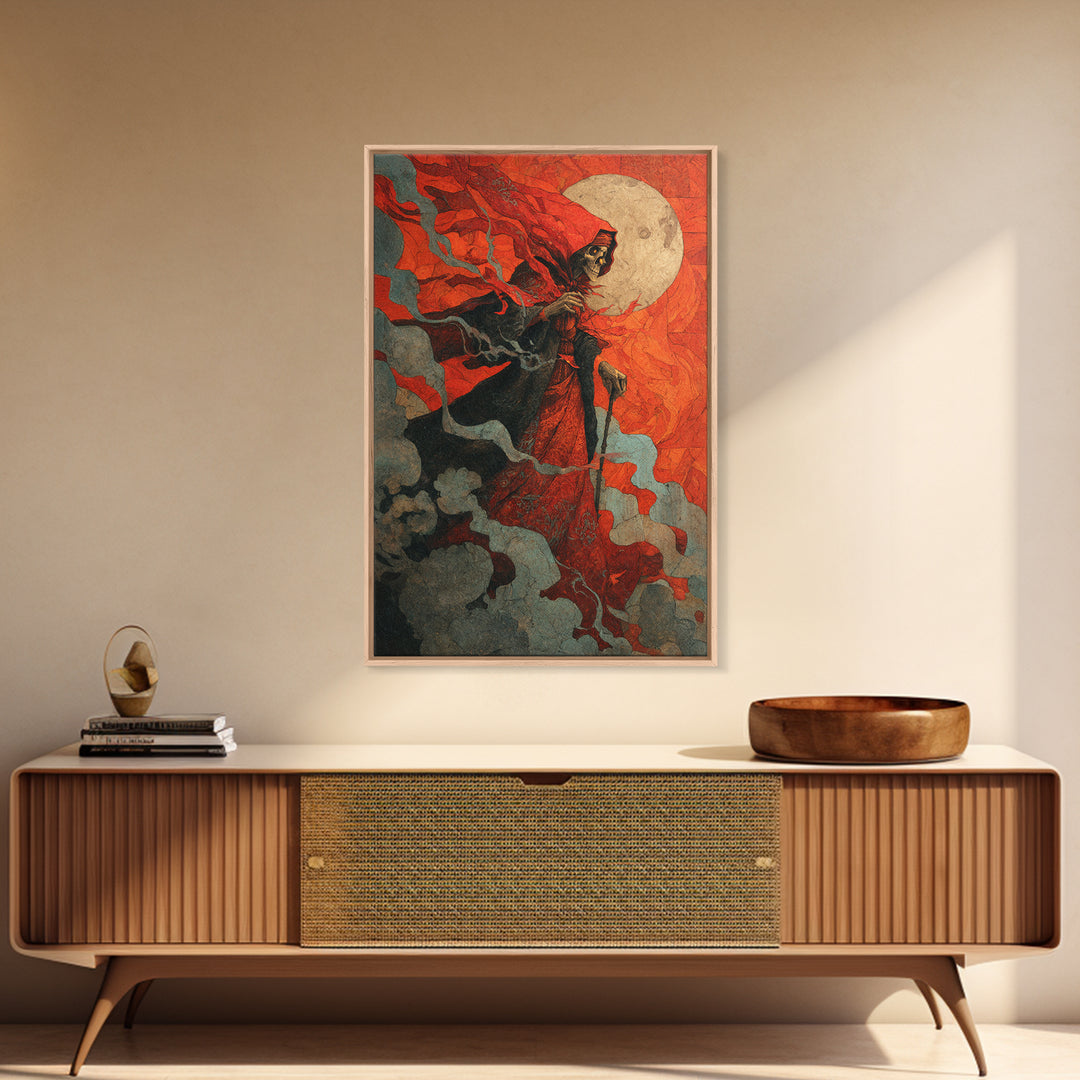 The Candy Corn Kingdom, Dark Symbolist Art, Vertical Wall Art, Macabre Wall Art, Framed Canvas Print, Halloween Wall Art