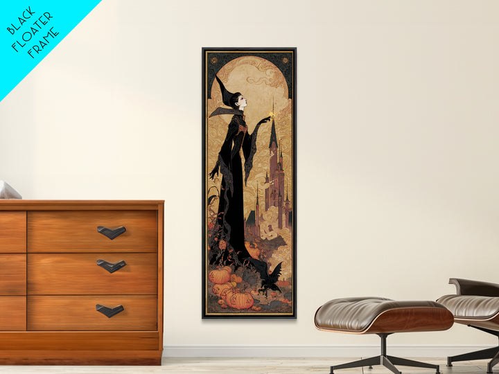 The Candy Corn Kingdom, Decadent Line Art, Tall Narrow Wall Art, Macabre Wall Art, Framed Canvas Print, Halloween Wall Art