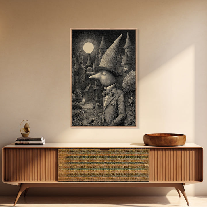 The Candy Corn Kingdom, Victorian Macabre Art, Vertical Wall Art, Dark Fantasy Wall Art, Framed Canvas Print, Halloween Wall Art