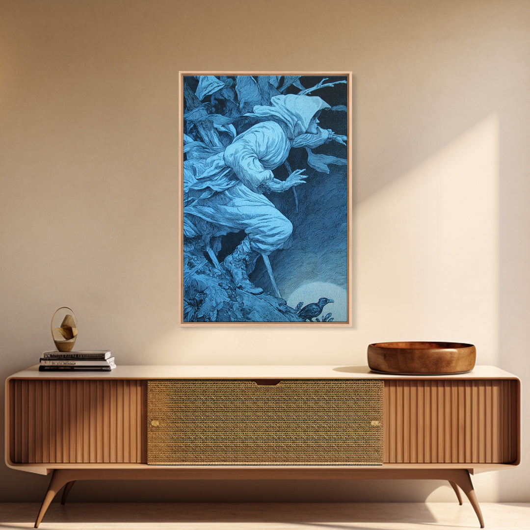 The Graveyard Book Club, Renaissance Engraving Art, Vertical Wall Art, Gothic Horror Wall Art, Canvas Print, Halloween Wall Art