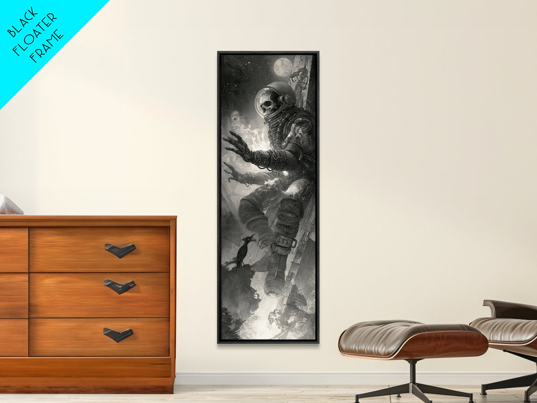 The Astronaut Ghost, Biomechanical Horror Art, Tall Narrow Wall Art, Gothic Horror Wall Art, Canvas Print, Halloween Wall Art