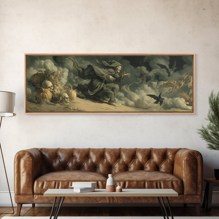 Desert Halloween, Gothic Nightmare Art, Extra Wide Wall Art, Dark Halloween Decor, Canvas Print, Halloween Wall Art, Dark Fantasy Art