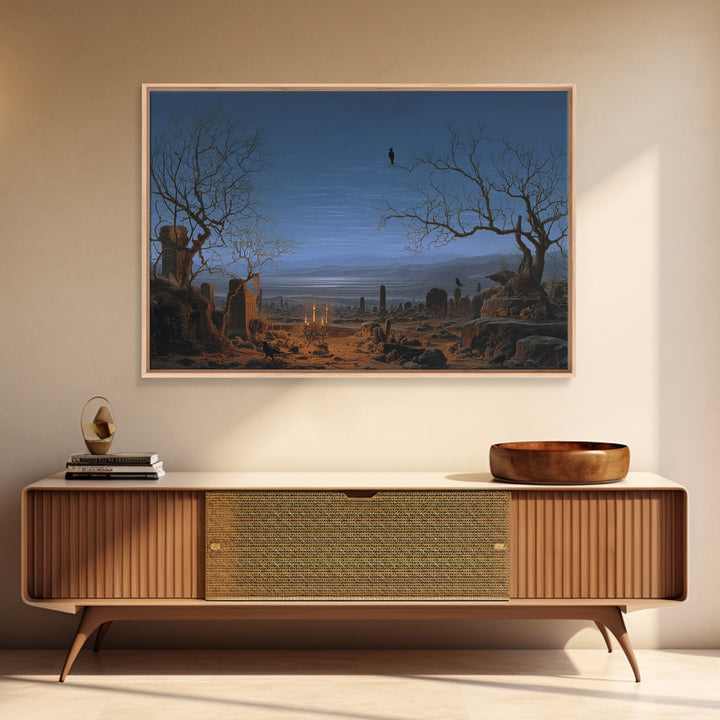 Desert Halloween, Romantic Gothic Landscape, Landscape Wall Art, Dark Fantasy Wall Art, Canvas Print, Halloween Wall Art