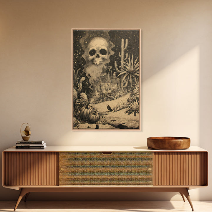 Desert Halloween, Victorian Macabre Art, Vertical Wall Art, Dark Fantasy Wall Art, Canvas Print, Halloween Wall Art, Halloween Decor