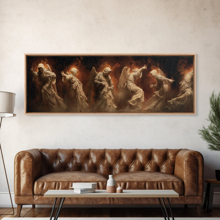 The Infinite Hallway, Visionary Gothic Art, Extra Wide Wall Art, Dark Fantasy Wall Art, Framed Canvas Print, Halloween Wall Art