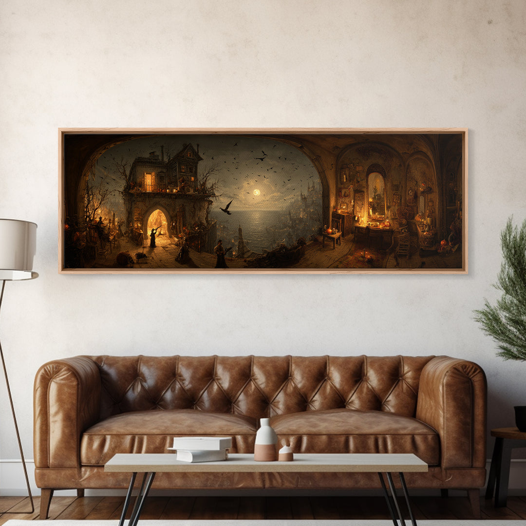 The Last House At The World'S Edge, Northern Renaissance Horror, Extra Wide Wall Art, Dark Halloween Decor, Canvas Print