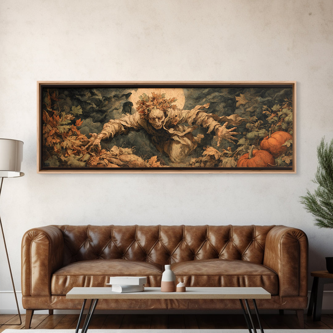 The Personification Of October, Dark Renaissance Art, Extra Wide Wall Art, Dark Fantasy Wall Art, Framed Canvas Print