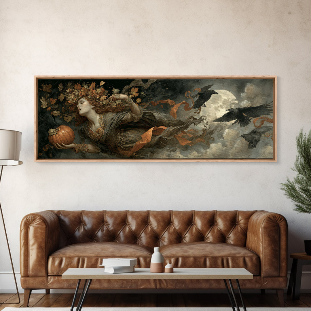 The Personification Of October, Gothic Nightmare Art, Extra Wide Wall Art, Gothic Horror Wall Art, Canvas Print, Halloween Wall Art