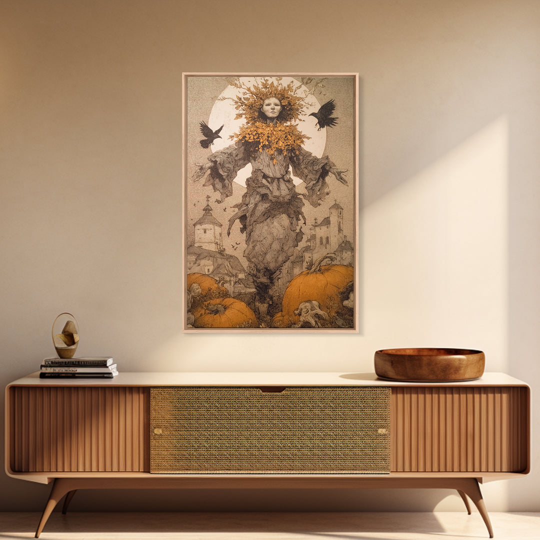 The Personification Of October, Victorian Macabre Art, Vertical Wall Art, Macabre Wall Art, Canvas Print, Halloween Wall Art
