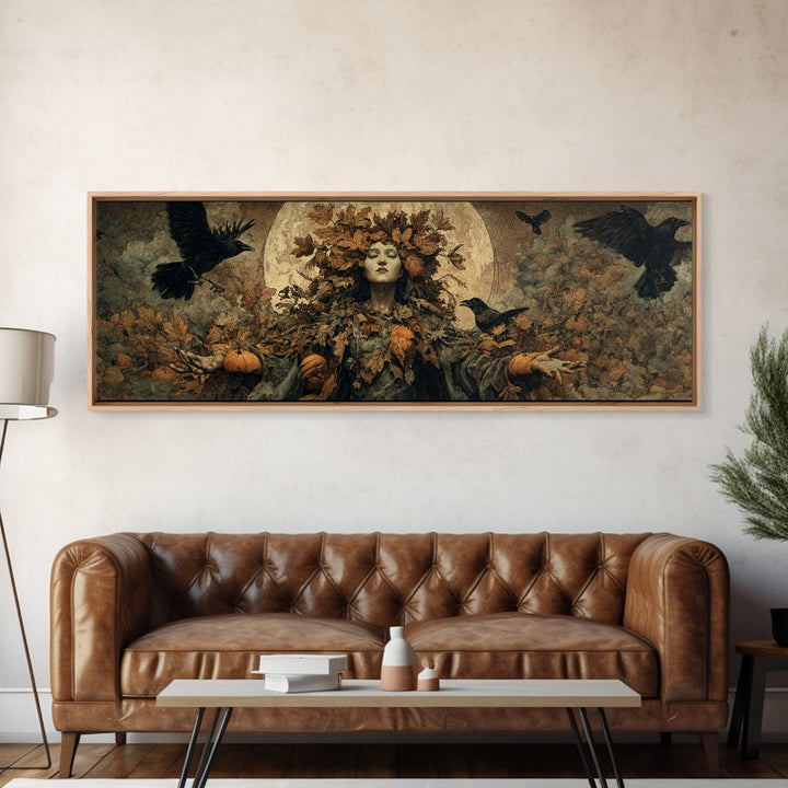 The Personification Of October, Surreal Apocalyptic Art, Extra Wide Wall Art, Gothic Horror Wall Art, Canvas Print