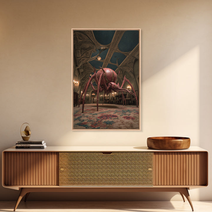 The Crawler Beneath The Floor Of Stars, Ornate Symbolist Art, Vertical Wall Art, Dark Fantasy Wall Art, Canvas Print