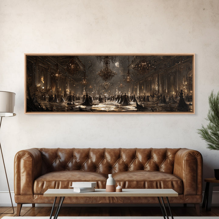 The Ballroom Of Silent Shoggoths, Symbolist Dream Art, Extra Wide Wall Art, Cosmic Horror Art, Canvas Print, Halloween Wall Art