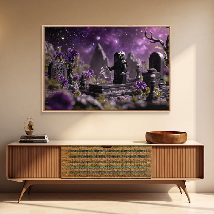 The Grave Gardener Of Yuggoth, Symbolist Gothic Landscape, Landscape Wall Art, Dark Fantasy Wall Art, Canvas Print, Halloween Wall Art