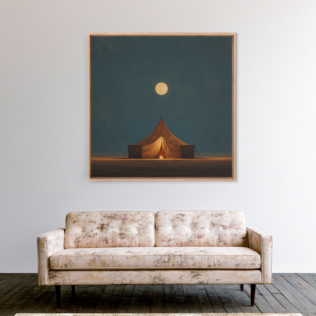 Moroccan Desert Tent Framed Canvas Print, Desert Art, Abstract Wall Art, Southwestern Decor, Desert, Digital Download Art, DES-1x1-11