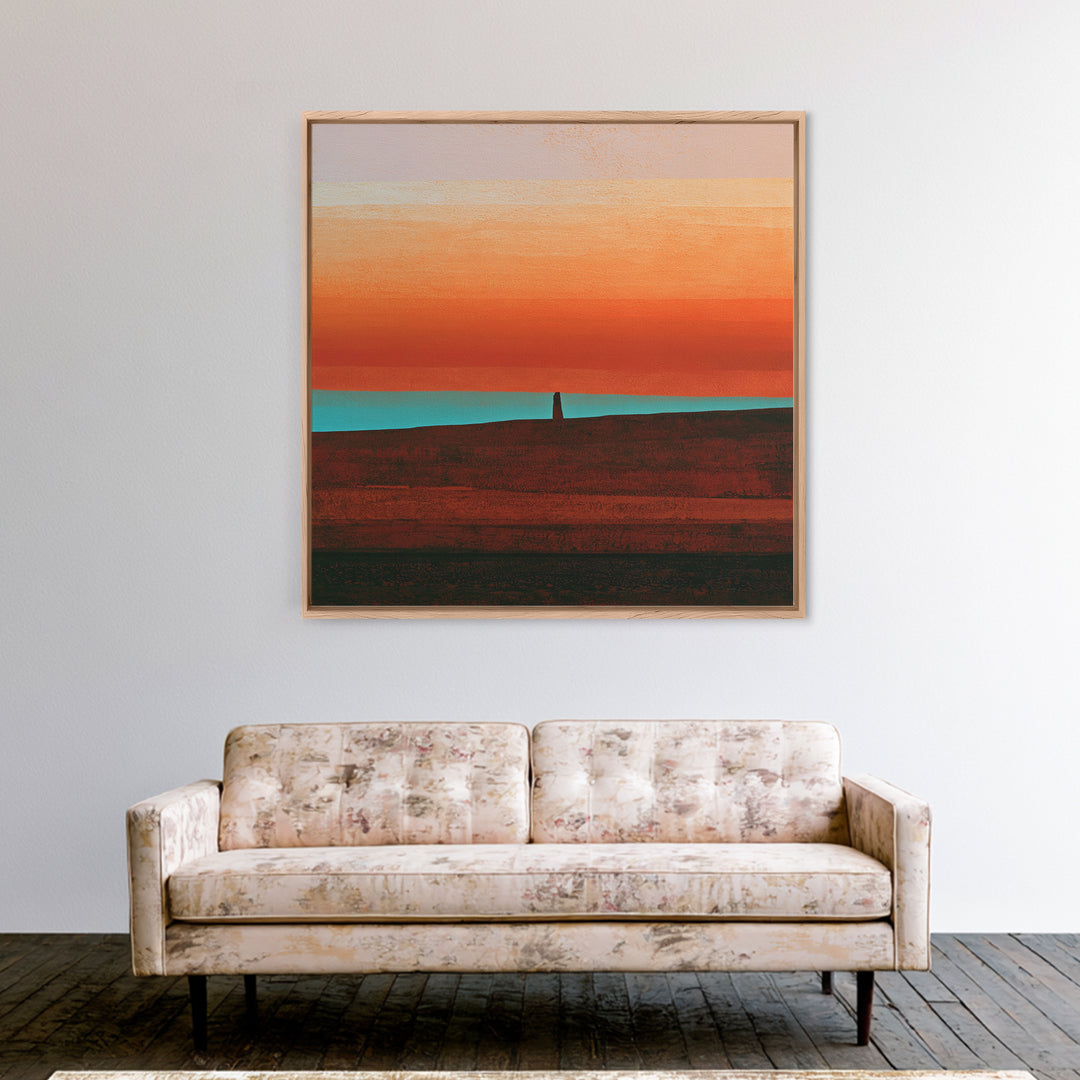 Abstract Heatwave Horizon Framed Canvas Print, Desert Art, Contemporary Art, Southwestern Decor, Fine Art, Desert, Original Art, DES-1x1-37