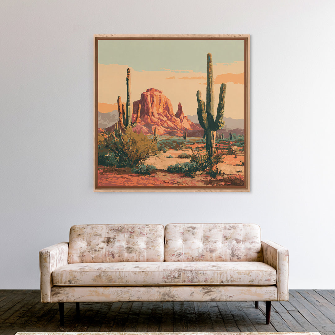 Desert Wildflowers After Spring Rain Canvas Print, Desert Art, Home Decor, Southwestern Decor, Fine Art, Desert, Printable Art, DES-1x1-4