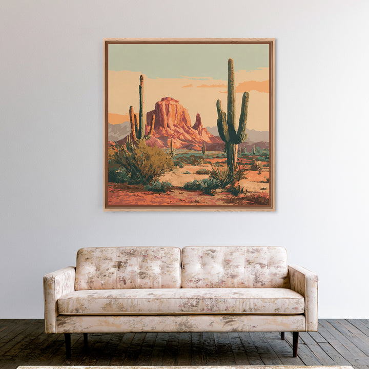 Desert Wildflowers After Spring Rain Canvas Print, Desert Art, Home Decor, Southwestern Decor, Fine Art, Desert, Printable Art, DES-1x1-4