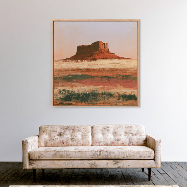 Abstract Mesa Landscape Framed Canvas Print, Desert Art, Gallery Decor, Southwestern Decor, Fine Art, Desert, Home Decor, DES-1x1-51