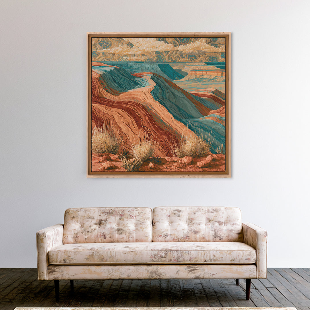 Wind Carved Dune Patterns from Above Canvas Print, Desert Art, Digital Download Art, Southwestern Decor, Fine Art, Desert, DES-1x1-92