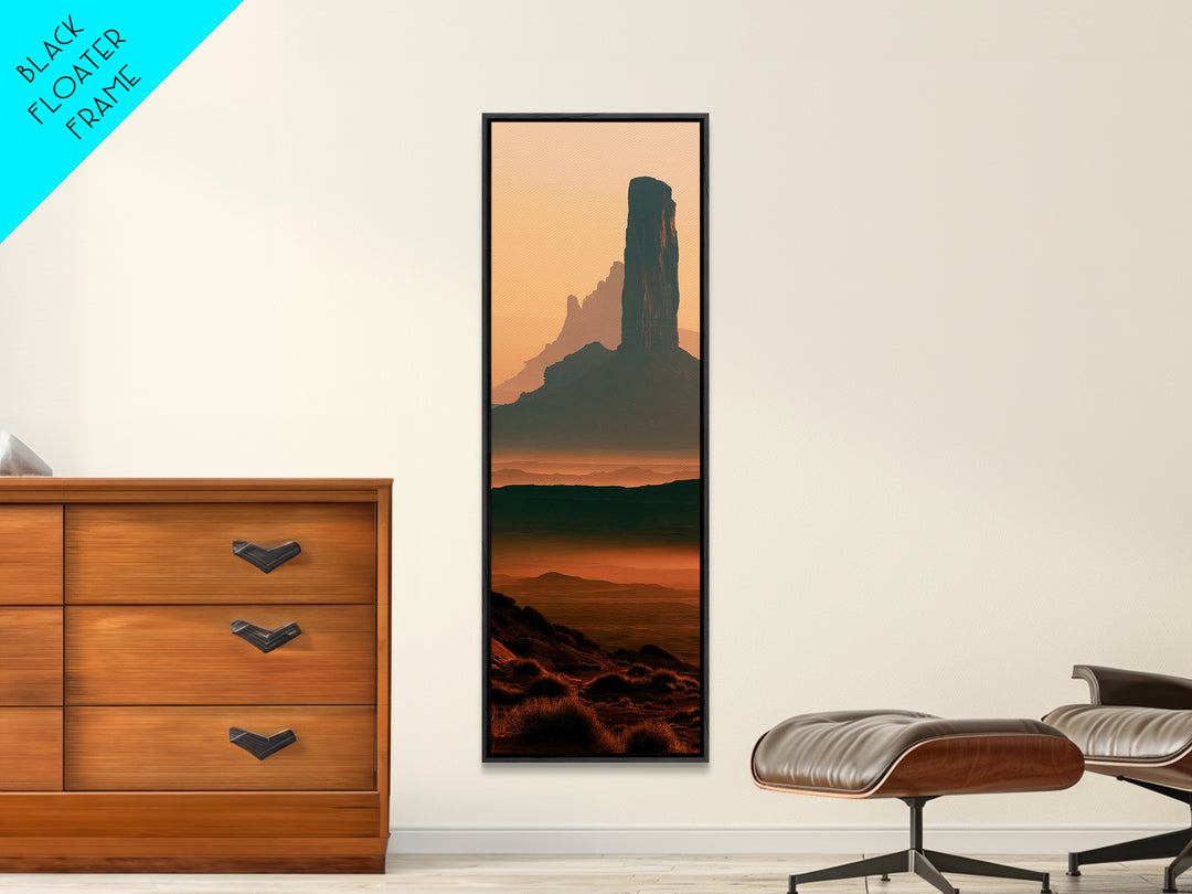Monument Valley Silhouette Canvas Print, Desert Art, Wall Decor, Southwestern Decor, Fine Art, Desert, Living Room Decor, DES-1x3-21