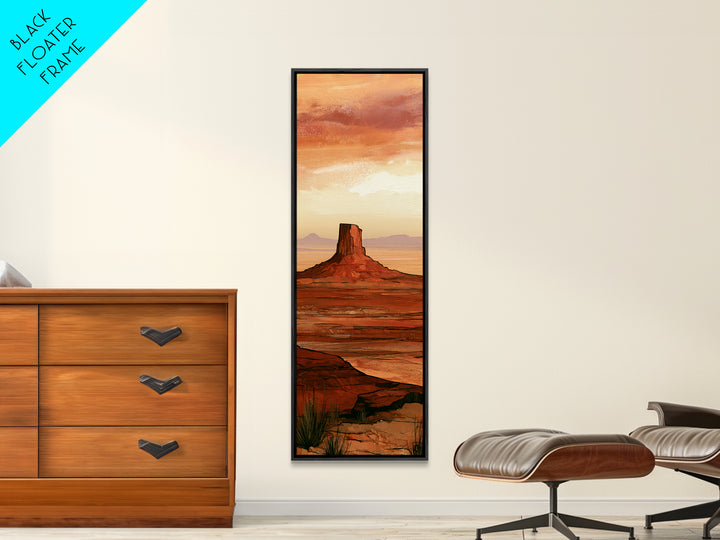 Abstract Mesa Landscape Canvas Print, Desert Art, Digital Download Art, Southwestern Decor, Oil Painting, Desert, DES-1x3-39