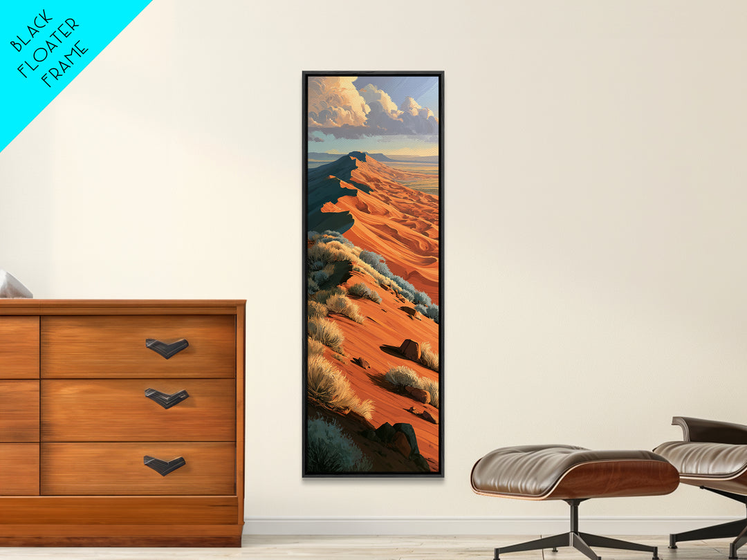 Wind Carved Dune Patterns from Above Framed Canvas Print, Desert Art, Gallery Decor, Southwestern Decor, Oil Painting, Desert, DES-1x3-80
