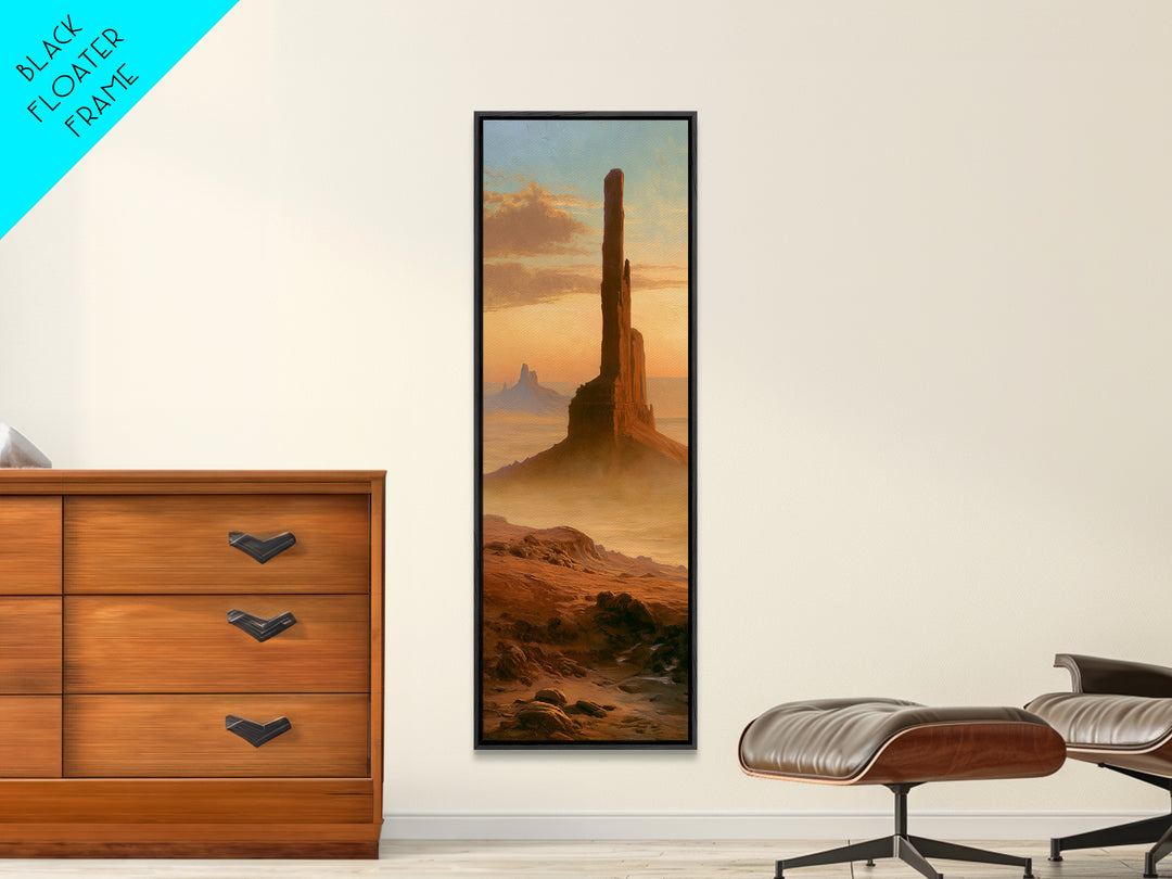 Monument Valley Silhouette Canvas Print, Desert Art, Printable Art, Southwestern Decor, Watercolor Art, Desert, DES-1x3-93