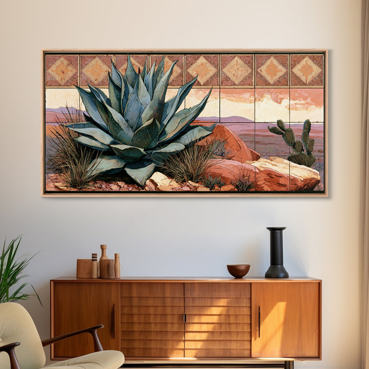 Agave Plant Closeup Canvas Print, Desert Art, Minimalist Decor, Southwestern Decor, Fine Art, Desert, Boho, Original Art, DES-2x1-44
