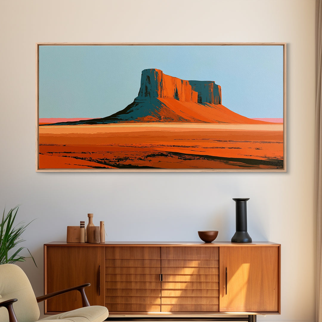 Abstract Mesa Landscape Canvas Print, Desert Art, Watercolor Painting, Southwestern Decor, Fine Art, Desert, Nature Wall Art, DES-2x1-47