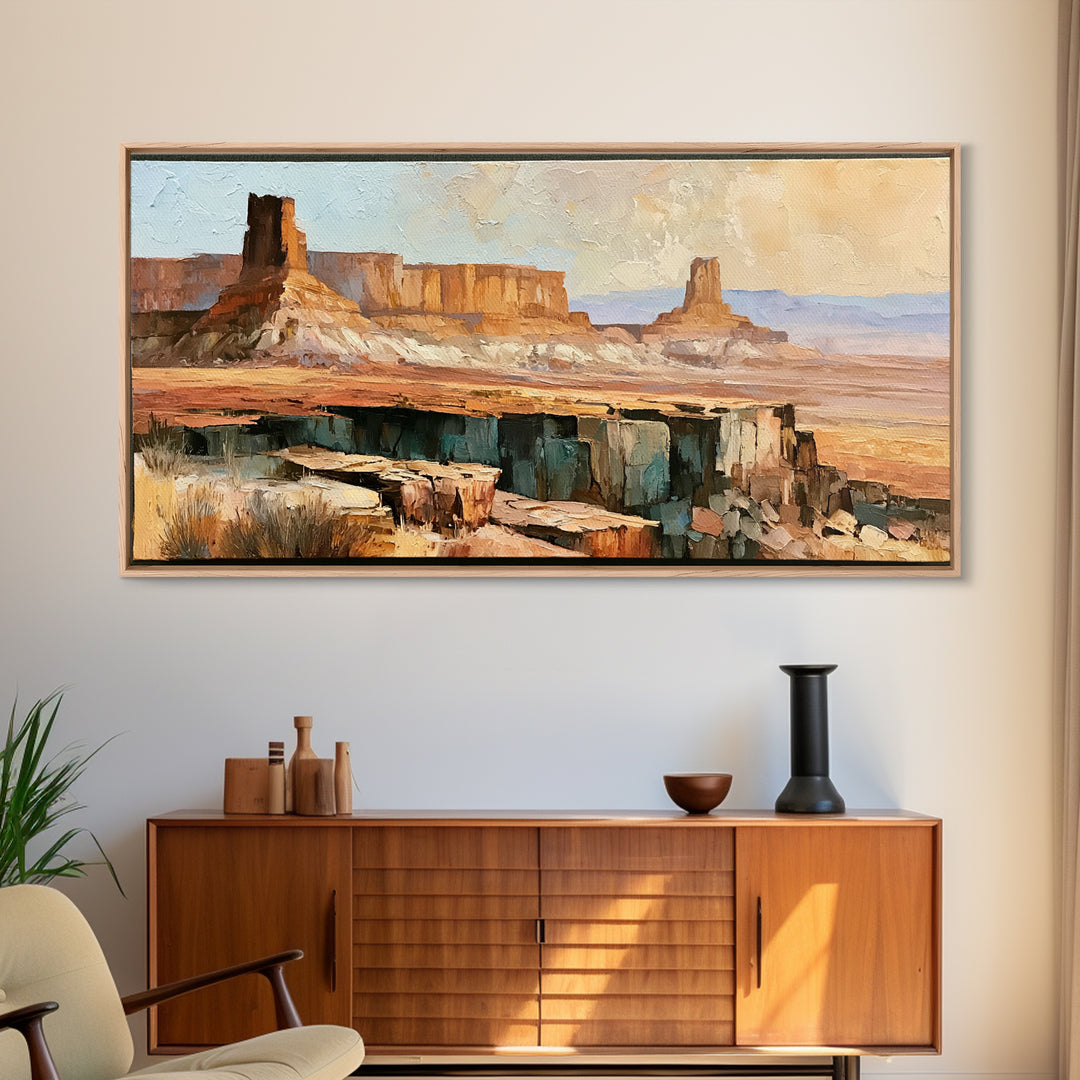 Abstract Mesa Landscape Canvas Print, Desert Art, Living Room Art, Southwestern Decor, Fine Art, Desert, Contemporary Art, DES-2x1-71