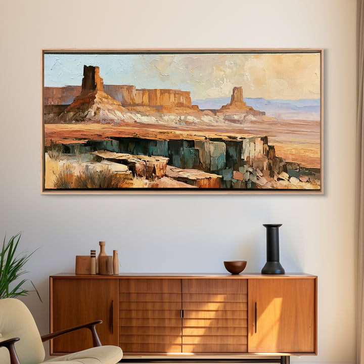 Abstract Mesa Landscape Canvas Print, Desert Art, Living Room Art, Southwestern Decor, Fine Art, Desert, Contemporary Art, DES-2x1-71