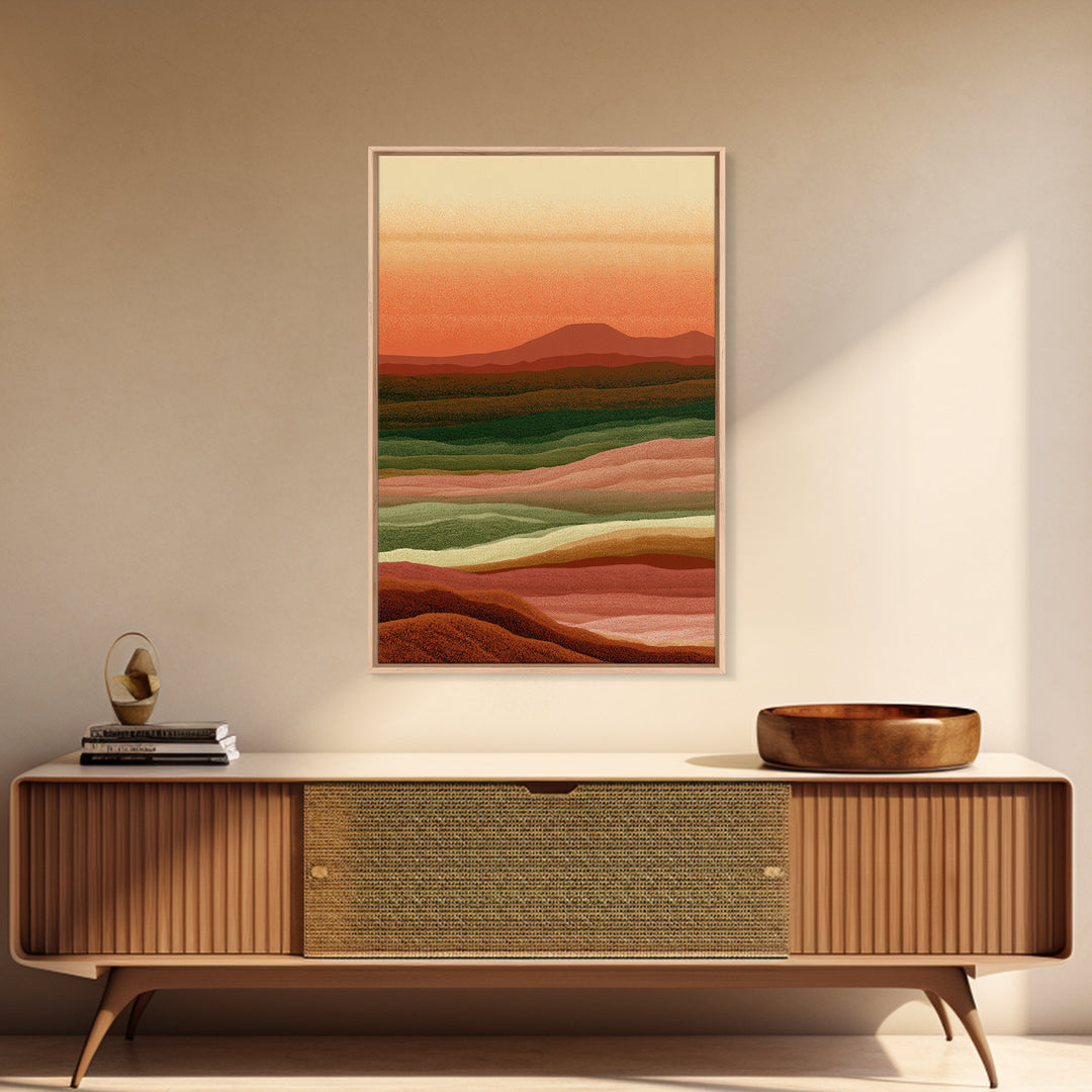 Abstract Heatwave Horizon Canvas Print, Desert Art, Western Decor, Southwestern Decor, Oil Painting, Desert, Modern Decor, DES-2x3-45