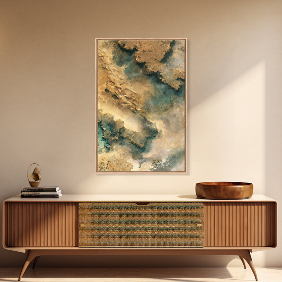 Wind Carved Dune Patterns from Above Framed Canvas Print, Desert Art, Original Art, Southwestern Decor, Fine Art, Desert, DES-2x3-52