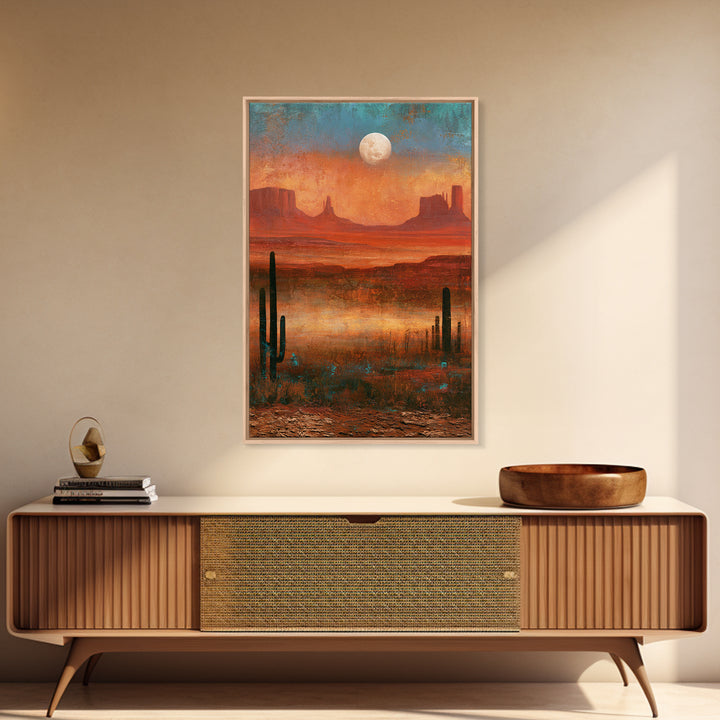 Desert Moon over Rolling Sand Canvas Print, Desert Art, Apartment Decor, Southwestern Decor, Fine Art, Desert, Landscape Art, DES-2x3-66