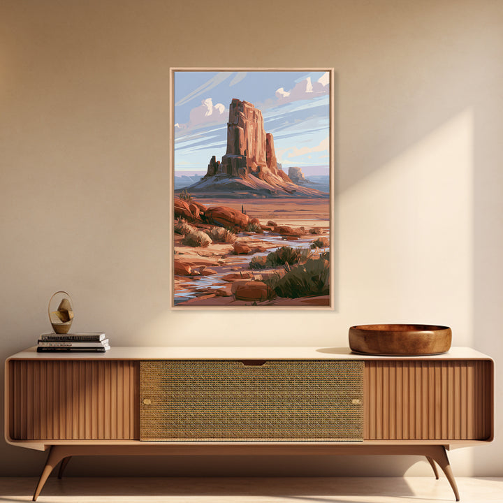 Abstract Mesa Landscape Framed Canvas Print, Desert Art, Art Print, Southwestern Decor, Fine Art, Desert, Original Painting, DES-2x3-83