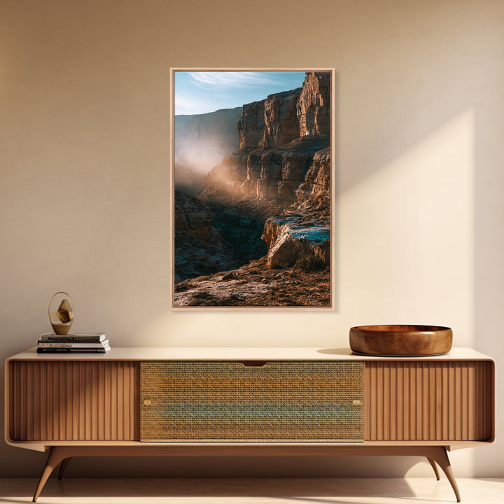 Sandstone Canyon with Dramatic Light Beam Canvas Print, Desert Art, Digital Download Art, Southwestern Decor, Fine Art, Desert, DES-2x3-96