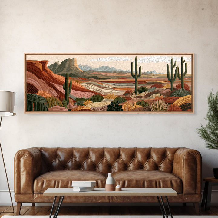 Ancient Desert Petroglyph Design Canvas Print, Desert Art, Landscape Wall Art, Southwestern Decor, Oil Painting, Desert, DES-3x1-13